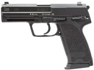 Heckler and Koch USP 45 V1 DA/SA 45 ACP pistol with night sights, black.